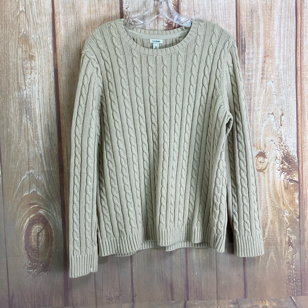 💵LL Bean Cable Knit Pullover Size XLarge